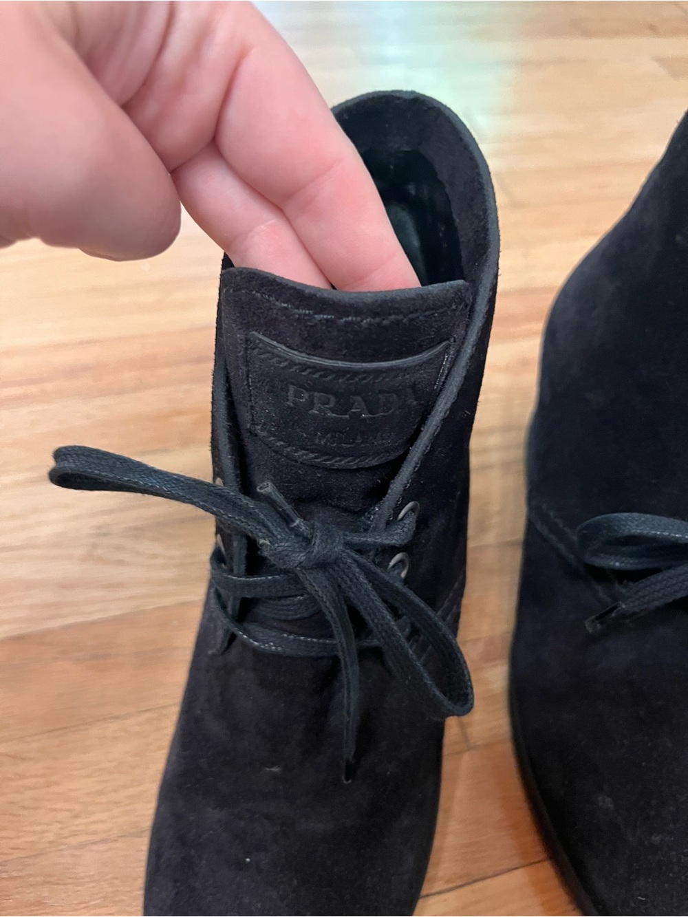 Prada Black Suede Chukka Boots